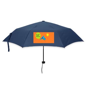 Vogel mit Einhorn-Sprechblase - Regenschirm (klein) - Navy - Vorne
