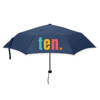 Ten Years 10th Birthday Text Font Colorful - Umbrella (small) - navy - Front