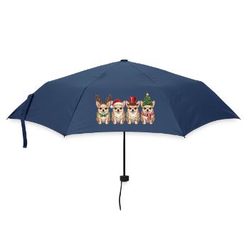 Lumières de Noël du Père Noël Chihuahua - Parapluie standard - marine - Devant