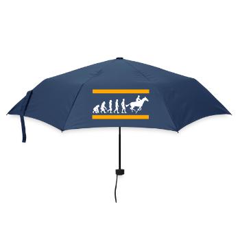 L’évolution humaine se termine dans la gloire des courses de chevaux - Parapluie standard - marine - Devant