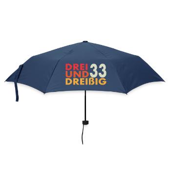 33. Geburtstag Vintage Dreiunddreißig - Regenschirm (klein) - Navy - Vorne