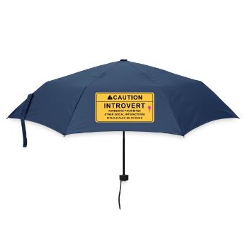 Caution Introvert - Umbrella (small) - navy - Front