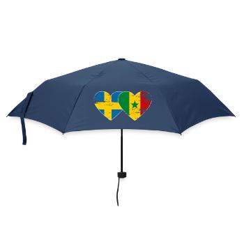 Schweden Senegal Flagge Herz used - Regenschirm (klein) - Navy - Vorne