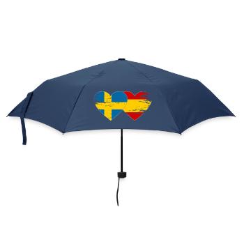 Suède Espagne Drapeau Coeur utilisé - Parapluie standard - marine - Devant