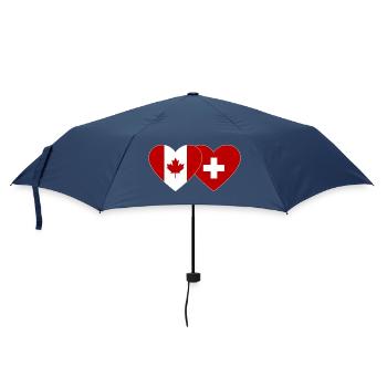 Canada Switzerland Flag Heart - Umbrella (small) - navy - Front