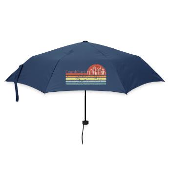 Frankfurt Retro Style Skyline Vintage Motiv - Regenschirm (klein) - Navy - Vorne