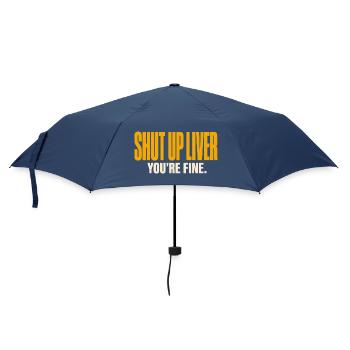 Ruhig Leber - Lustiges Alkohol T-Shirt - Regenschirm (klein) - Navy - Vorne