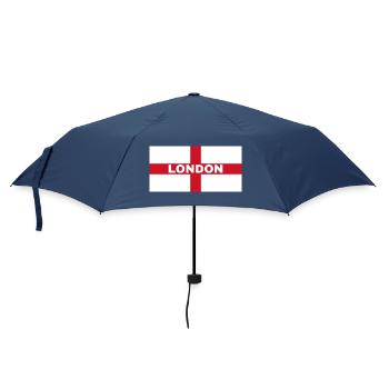 London City in englischer Flagge - Regenschirm (klein) - Navy - Vorne