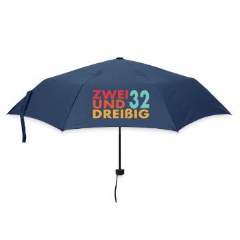 32. Geburtstag Geschenkidee - Regenschirm (klein) - Navy - Vorne