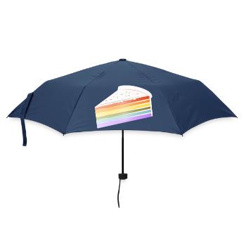 Piece of rainbow cake in delicate pastel colors - Umbrella (small) - navy - Front