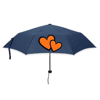 orange heart 2 hearts heart pattern gift - Umbrella (small) - navy - Front