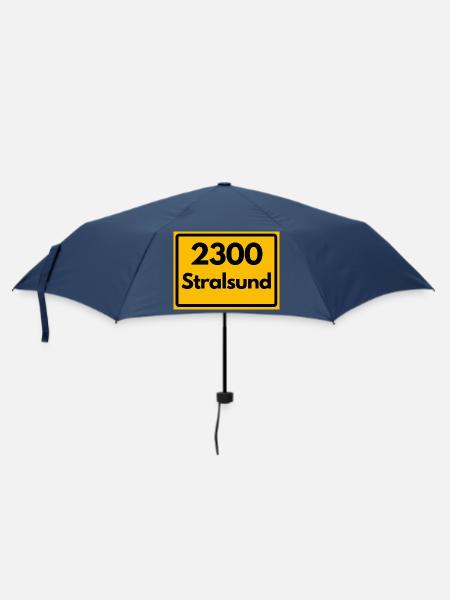 ALTE POSTLEITZAHL PLZ RETRO 2300 STRALSUND HEIMAT - Regenschirm (klein) - Navy