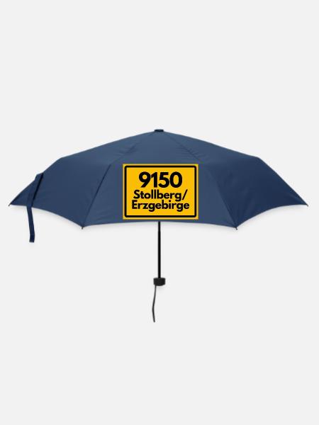 ALTE POSTLEITZAHL 9150 STOLLBERG/ERZGEBIRGE - Regenschirm (klein) - Navy
