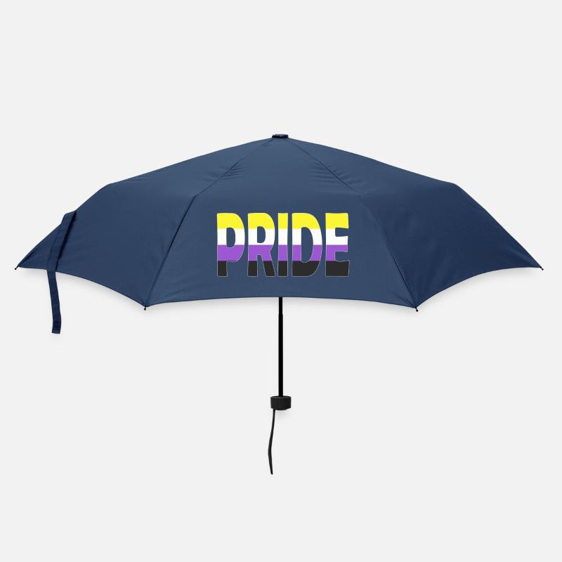 Pride Schriftzug Non-Binary Nichtbinär LGBTQ - Regenschirm (klein) - Navy