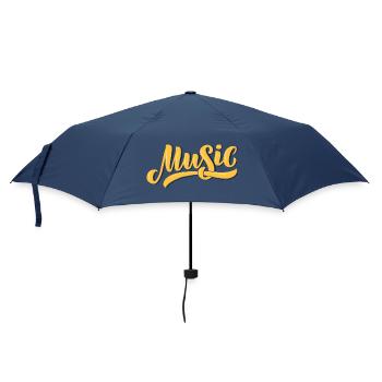 Illustratives Musik-Design mit warmen Tönen - Regenschirm (klein) - Navy - Vorne
