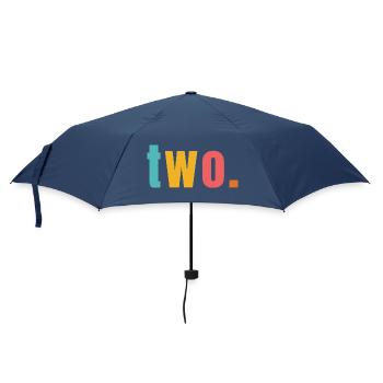 Two Zwei Jahre 2. Geburtstag Text Schrift Bunt - Regenschirm (klein) - Navy - Vorne