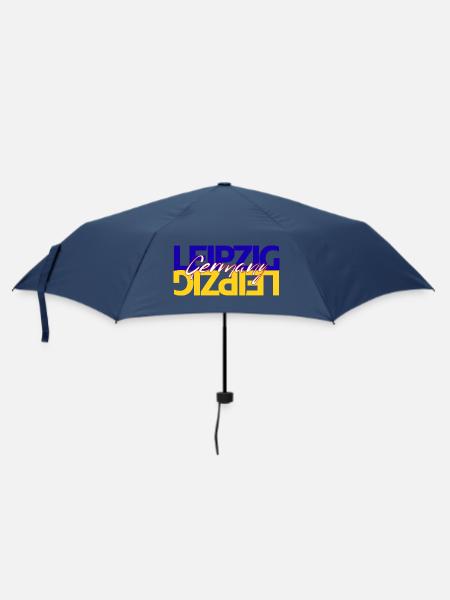 Leipzig Germany Schriftzug Overlay - Regenschirm (klein) - Navy