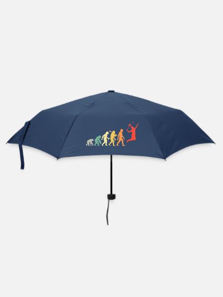 Badminton Evolution Badmintonspieler Smash Retro - Regenschirm (klein) - Navy