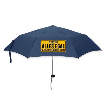 Status: Alles Egal – Keine Nerven Mehr - Regenschirm (klein) - Navy - Vorne
