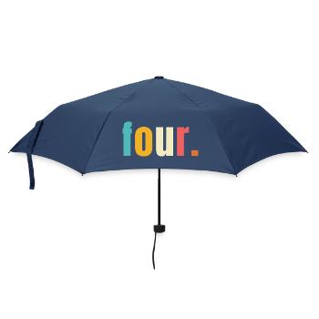 Four Vier Jahre 4. Geburtstag Text Schrift Bunt - Regenschirm (klein) - Navy - Vorne