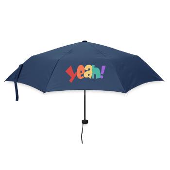 Bunte Yeah Typografie Design - Regenschirm (klein) - Navy - Vorne