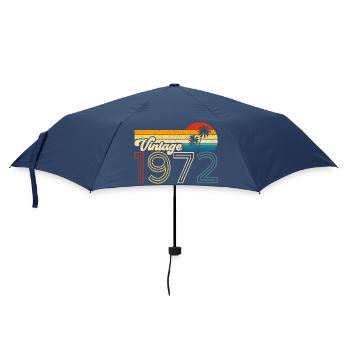 Vintage 70s design with retro palm trees - Umbrella (small) - navy - Front