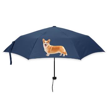 Corgi Pembroke - Parapluie standard - marine - Devant