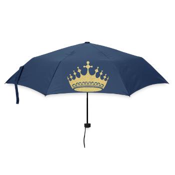 Gilded Crown Glitter Print - Umbrella (small) - navy - Front