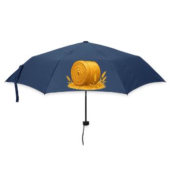 Goldenes Heuballen Motiv - Regenschirm (klein) - Navy - Vorne