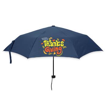 Happy Thanksgiving Herbst - Regenschirm (klein) - Navy - Vorne
