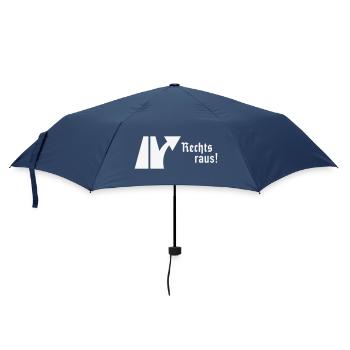 Rechts Raus! (Gegen Rechts / Schild / Fraktur) - Regenschirm (klein) - Navy - Vorne