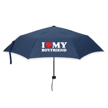 I Love My Boyfriend - Umbrella (small) - navy - Front