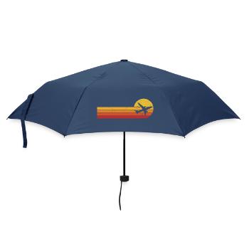 Airplane Pilot Retro Aviation Air Traffic Aviator - Umbrella (small) - navy - Front