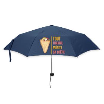 Jeder Job verdient seinen Crêpe Wortspiel mit Crêpe - Regenschirm (klein) - Navy - Vorne