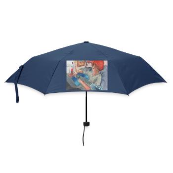 Blaue Gitarre - Regenschirm (klein) - Navy - Vorne