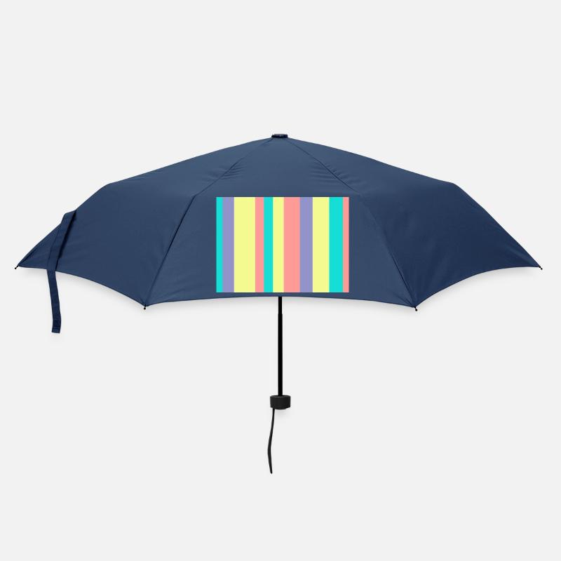 Pastel striped color mix - Umbrella (small) - navy