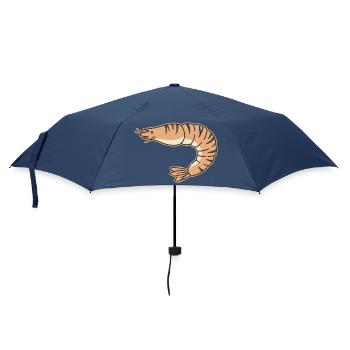 Pastel shrimp cartoon stripe tiger - Umbrella (small) - navy - Front