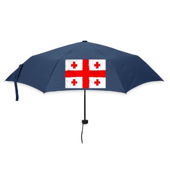 Flagge Georgiens – Kreuz und Tradition - Regenschirm (klein) - Navy - Vorne