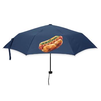 Hot Dog - Cooles Fastfood Logo - Regenschirm (klein) - Navy - Vorne