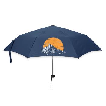 Sunset Peak Mountain Silhouette - Regenschirm (klein) - Navy - Vorne