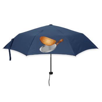 turn golden brown pancakes in the pan - Umbrella (small) - navy - Front