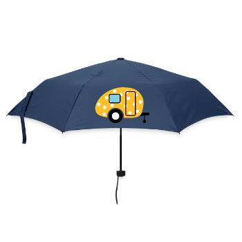 Caravan Camping Punkte Ostern Wohnwagen Vintage - Regenschirm (klein) - Navy - Vorne