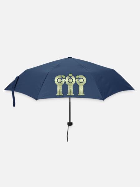 Green Gingham Minis Apfelfiguren - Regenschirm (klein) - Navy