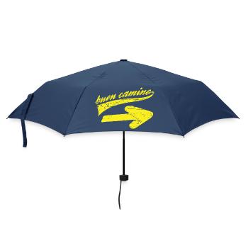 Camino de Santiago buen camino vintage yellow arrow - Umbrella (small) - navy - Front