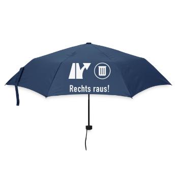 Rechts Raus! (Gegen Rechts / Politik / Ausfahrt) - Regenschirm (klein) - Navy - Vorne