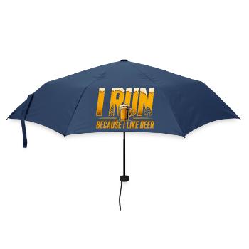I'm Running Because Of Beer - Funny Running Shirt - Umbrella (small) - navy - Front