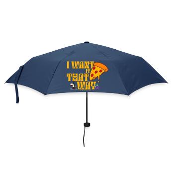 I Want It That Way Pizza Wein - Regenschirm (klein) - Navy - Vorne