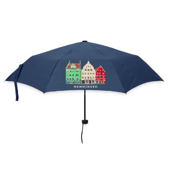 Memmingen, Bayern, Süddeutschland, Handzeichnung - Regenschirm (klein) - Navy - Vorne