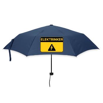Elektrinker – Lustiges Wortspiel Elektriker Bier - Regenschirm (klein) - Navy - Vorne