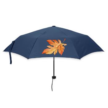 Herbst Blatt Jahreszeit Oktober Wetter - Regenschirm (klein) - Navy - Vorne